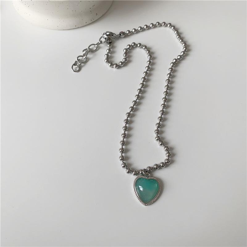 

Корейское ожерелье в форме сердца ангела: Цепочка для ключицы из титановой стали с полым ромбом