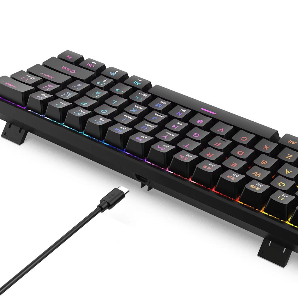 K61 Wired Mechanical Keyboard with Gaming Light Type-C Interface Plastic Material for Desktop Laptop New Product