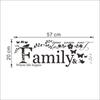 Familie Kjærlighet Never Ends Sitat Vinyl Veggklistremerke Veggdekor Bokstaver Kunst Ord Klistremerker Hjemmeinnredning Bryllupsdekorasjon Plakat