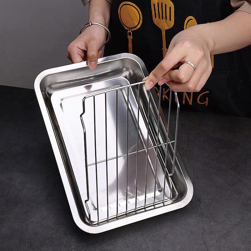 Ruhan Commercial Stainless Steel Rectangular Pan with Draining Rack