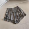 Women's Lace Trim High Waist Modal Pajama Shorts for Spring, Summer, and Autumn