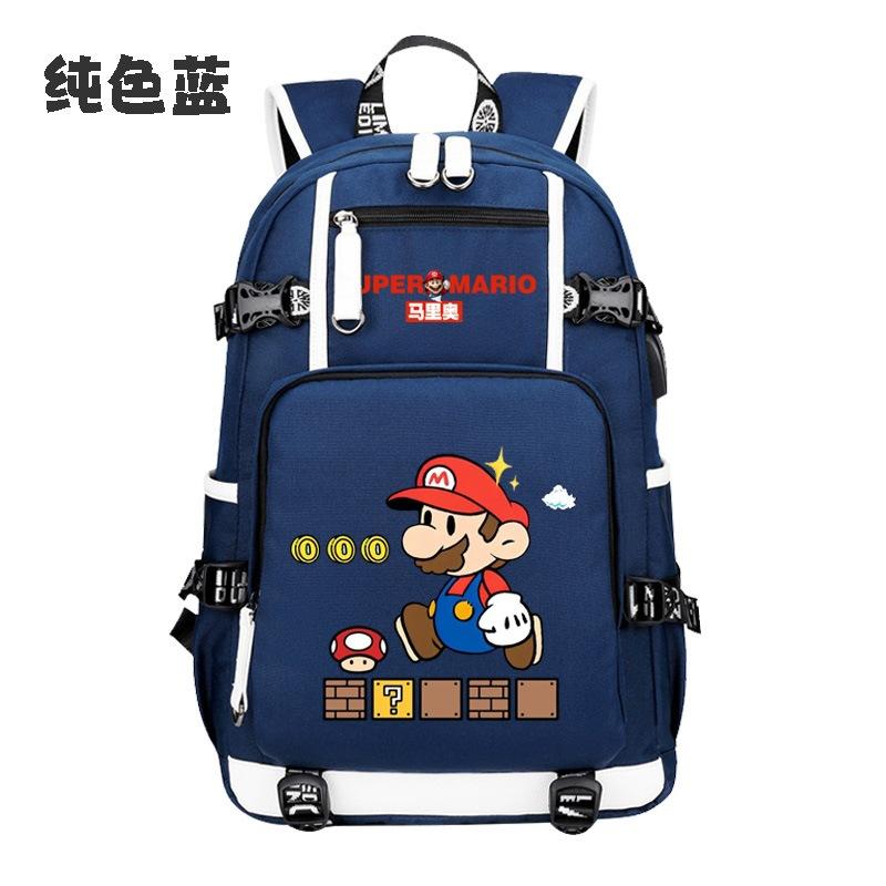 Zaino con Licenza Anime di Mario per Bambini Adolescenti Ragazzi Ragazze, Leggero Ergonomico Zaino Scolastico Grande Capacità, Design Anti-Scoliosi