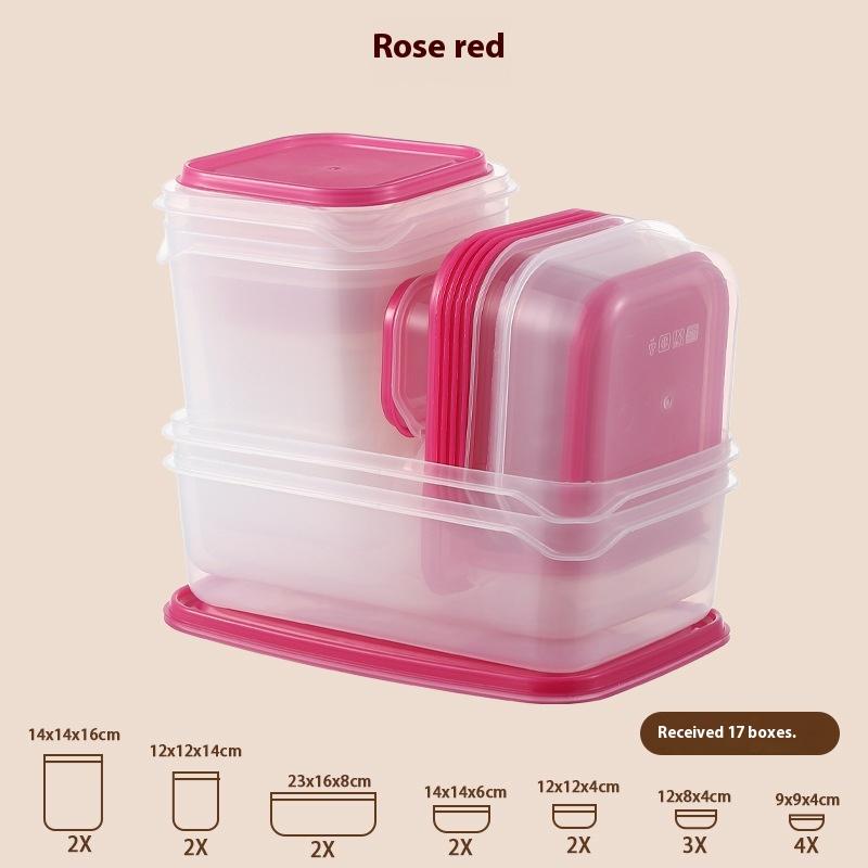 17-teiliges/Set Frischhaltebox-Set Kunststoff-Lunchbox Küche Kühlschrank Zutatenverpackung Mikrowellen-Lunchbox