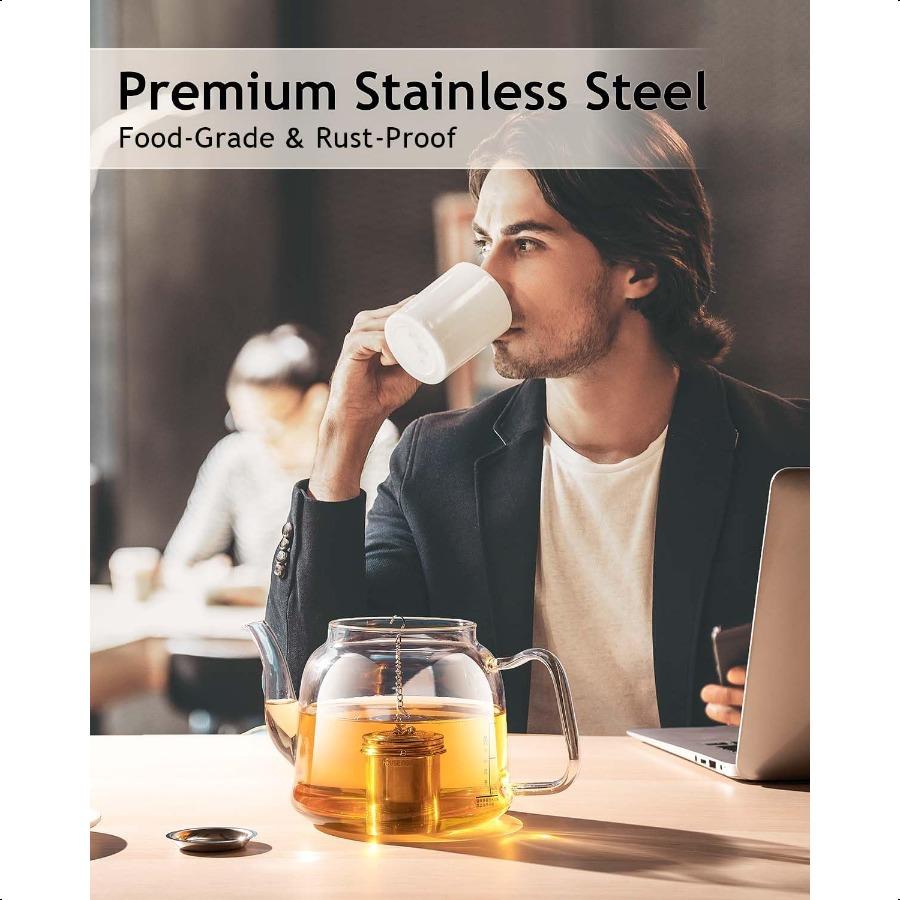 

2 Pack Tea Infuser Extra Fine Mesh Tea Infusers for Loose Tea 18 8 Stainless Steel Tea Strainer with Extended Chain Hook Tea St United States