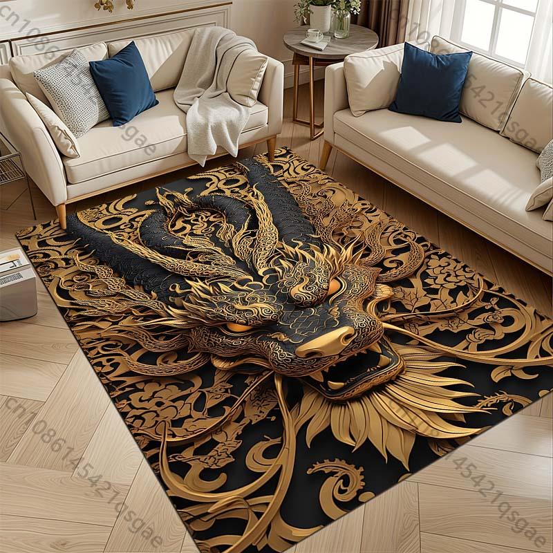 3D HD Printing Mysterious Oriental Dragon Theme Carpet Living Room Bedroom Sofa Office Large Area Mat Home Decor Rug Magic Gift