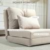 Floor Chair Folding Mattress Sleeping Mat, 2-in-1 Design, Removable Cushion, 60 x 80 x 56 cm, Beige