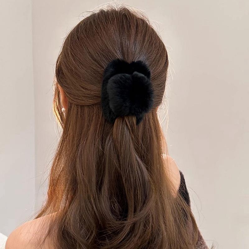 Square Shape Winter Faux Fur Hair Claw Acrylic Hairpins Rabbit Plush Hair Clip Crab Headwear Women Girls Hair Accessories