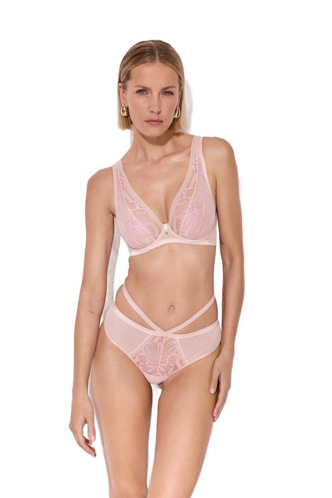 Biustonosz Miękki Braletka GLossy Iris M Bralette różowy Alles