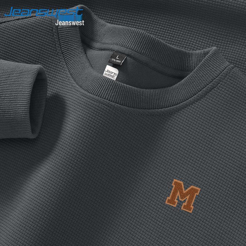 Jeanswest Men's Waffle Knit Round Neck Sweatshirt