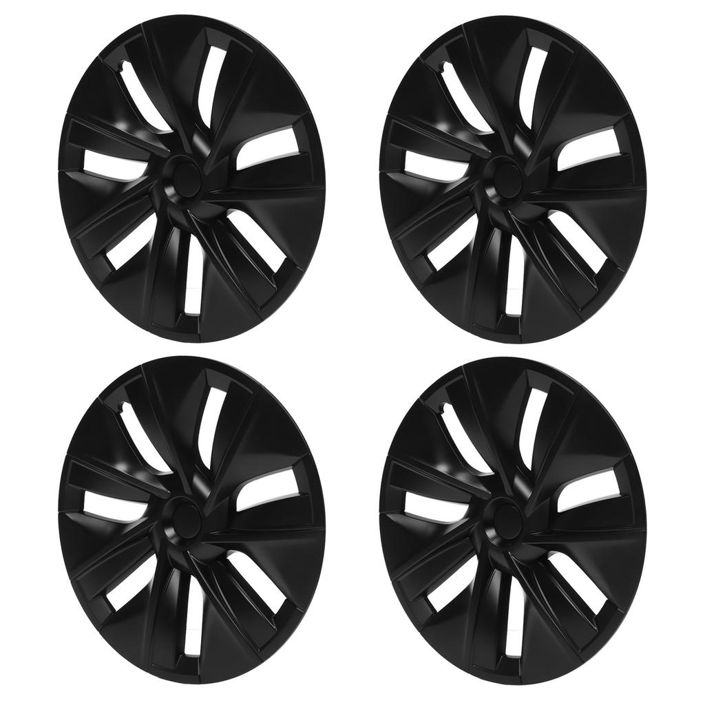 4pcs 19in Wheel Hub Cap Matte Black Sporty Design Replacement for Tesla Model Y 2020‑2022