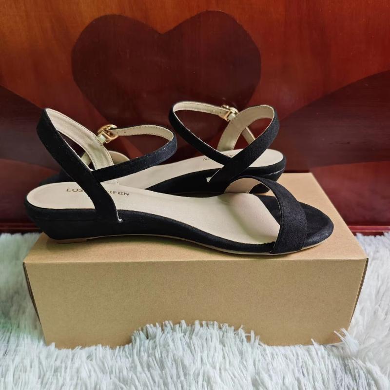 Sandali con zeppa da donna estivi casual con tacco basso open toe comodi con cinturino alla caviglia sandali con tacco alto scarpe da festa da sposa