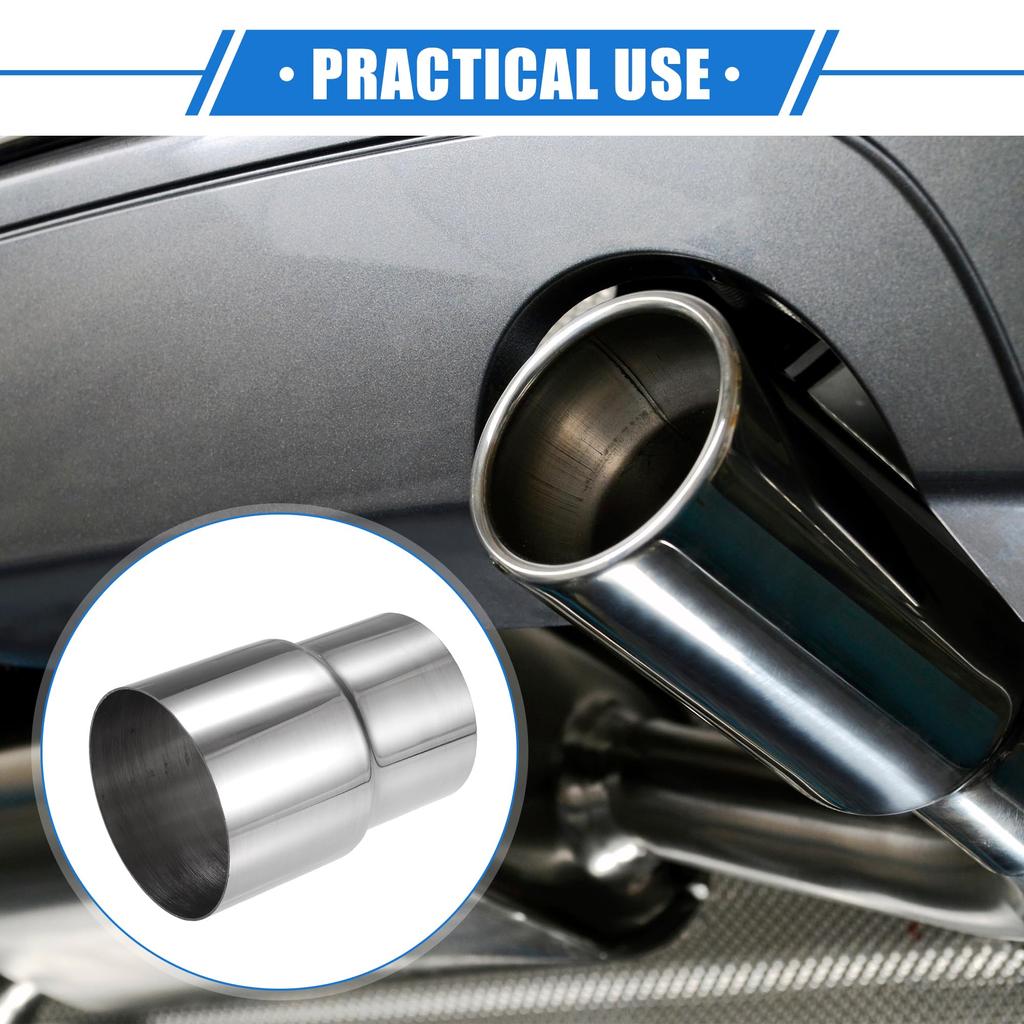 ABSOPRO Exhaust Pipe Adapter Connector 78mm ID to 90mm Universal for and Durable Stainless Silver 2 Pieces Reducer, ID, Cars, Trucks, Pickups, Steel,
