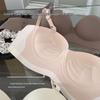 Seamless Round-Cup Strapless Bra for Small Busts with Gathering Palm Cup