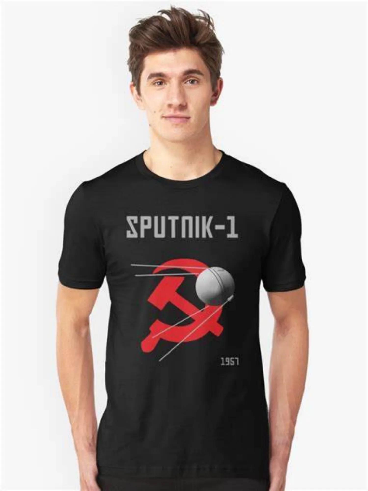 Soviet Union Space Program Sputnik 1 In 1957 TShirt 100 Cotton ONeck Summer Short Sleeve Casual Mens Tshirt Size S3XL S