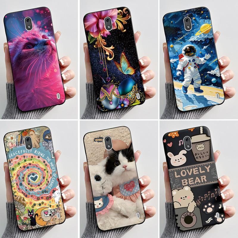 Casing For Nokia 2 2.1 2.2 3 3.1 Case Aesthetic Fashion Cute Cat Shockproof Back Cover Black Slim Soft TPU Silicone Phone Case