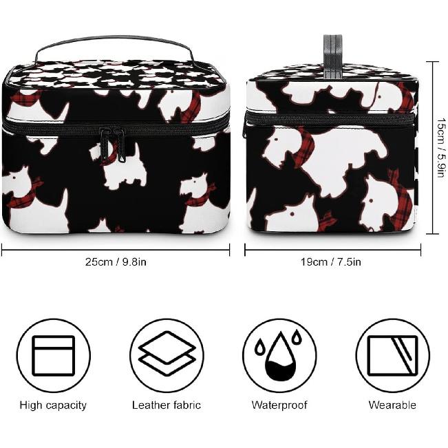 

FunnyStar Scottie Dog Makeup Organizer Bag Travel Toiletry Cosmetic Storage Case for Women