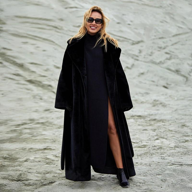 Womens Faux Fur Coat Long Winter