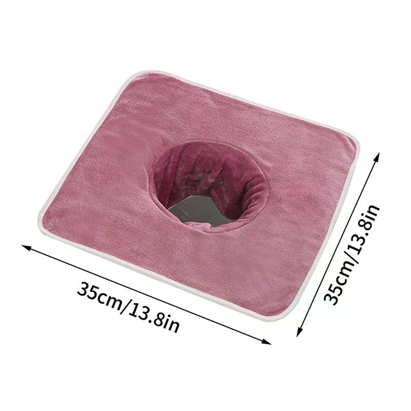 1PC 35*35cm Thickened Beauty  SPA Massage Table Planking Face Towel with Hole Bed Bandana