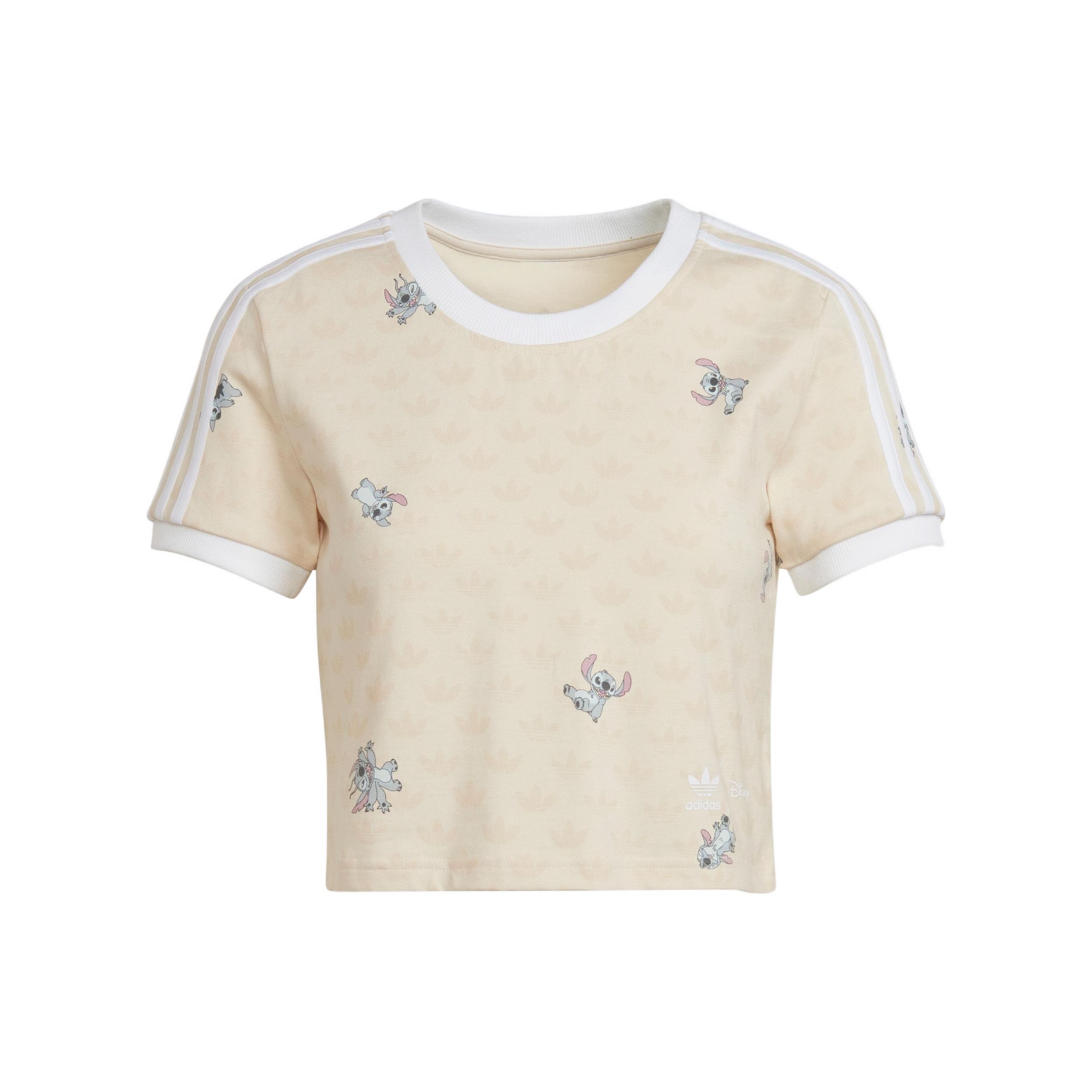 adidas Originals x Disney Stitch Cropped Short Sleeve T-Shirt Beige Women HT3942 30
