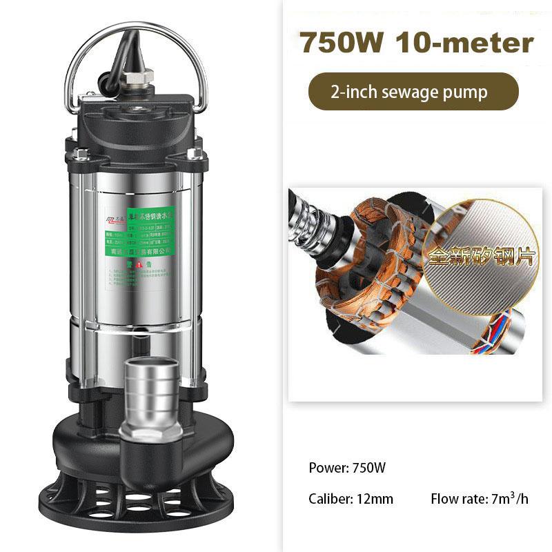 Submersible Pump 220V High Head High Flow Water Pump Household Sump Pump Sewage Pump Agricultural Irrigation Sump Pump