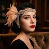 Vintage Cosplay Dress Headwear Fascinator Gatsby Headpiece Retro Masquerade Hair Band  Halloween