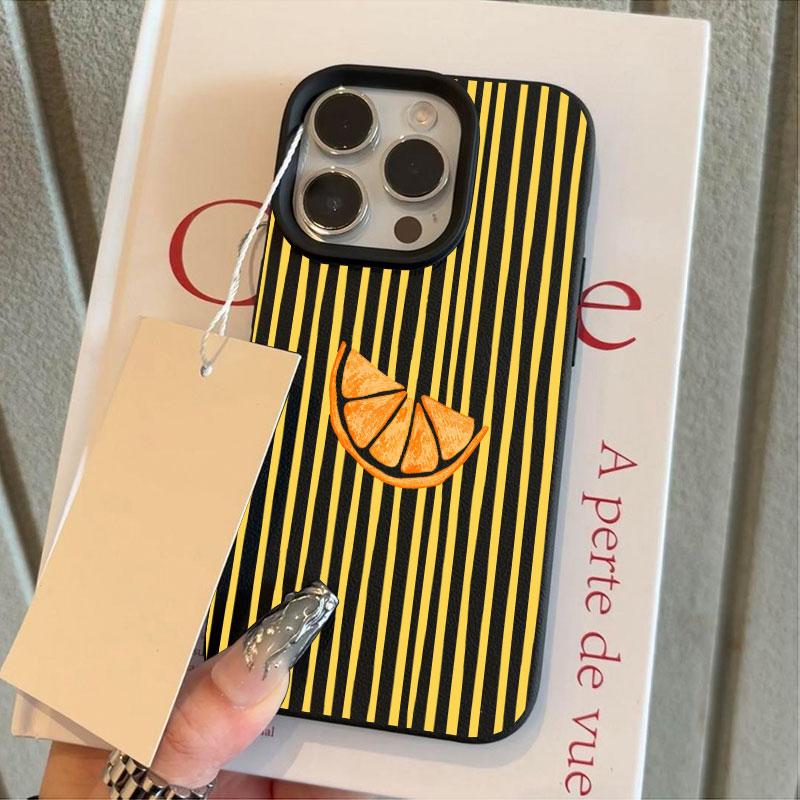 Simple Yellow Striped Lemon Pattern Silicone Phone Case For iPhone 17 Pro Max 14 Plus 11 12 13 14 15 16 Pro 17 Air Soft Cover