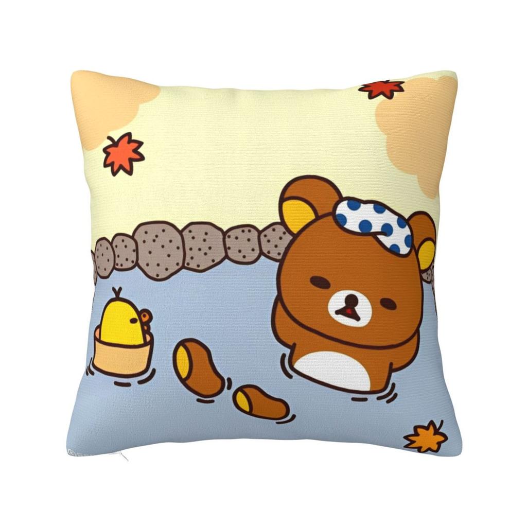 Cartoon Rilakkuma Pillowcases Merch Soft Cushion Cover Decor Pillow Case Cover Home Multi Size
