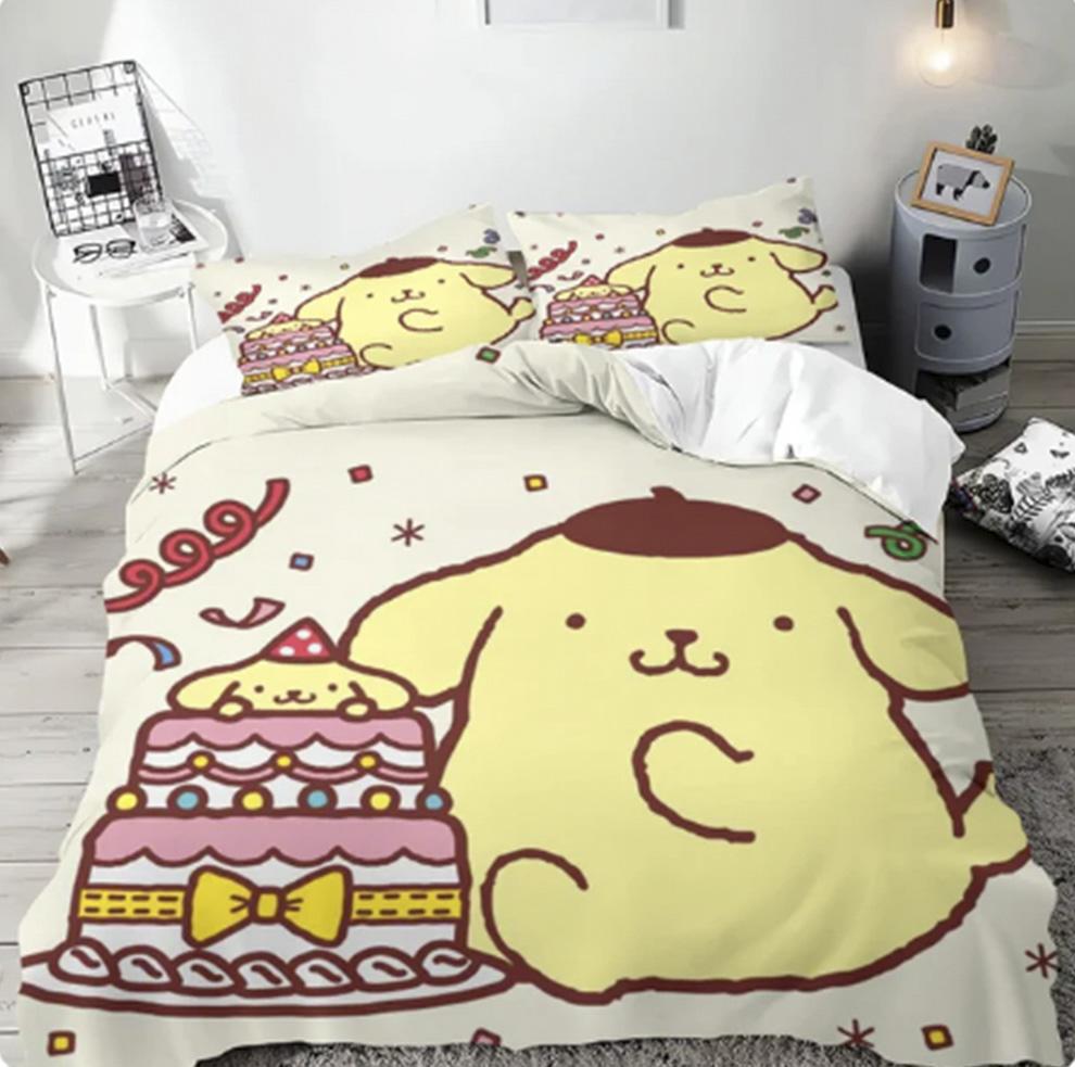 Quilt Cover Cartoon Pom Pom Purin Anime Duvet Printed Comforter 100% Polyester Bedding Twin Size Children Gift Various Sizes