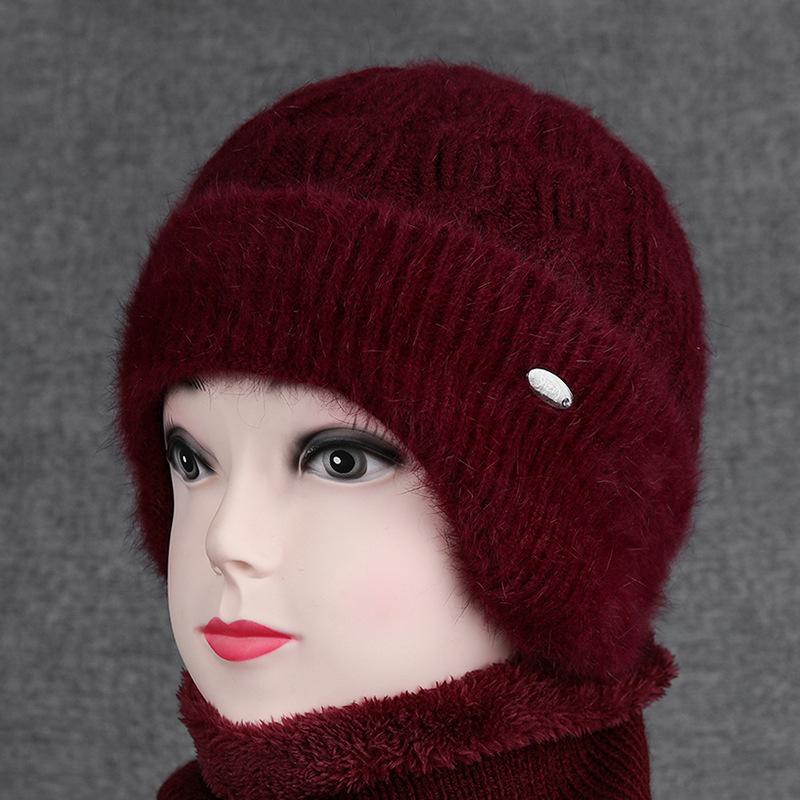 Pălărie Femei Iarnă Bunica Vârstnică Îngrămădită Groasă Caldă Protecție Urechi Pălărie Lână Iepure Mamă Vârstnică de Vârstă Mijlocie Pălărie Bumbac Rece