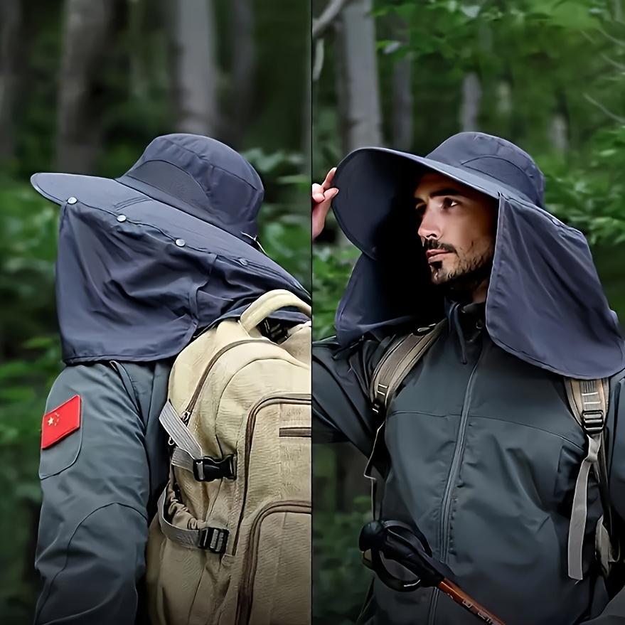 Outdoor Sun Hat Breathable Anti-UV Neck Protection Face Cover Fishing Cap Wide Brim Removable Sunshade Hiking Camping Hat
