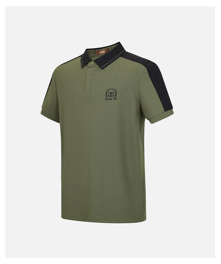 Men's Letter Logo Trendy Contrasting Color Short-Sleeved Polo Shirt