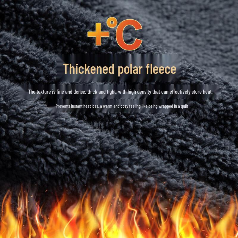 MONTAGUT Men's Thickened Fleece Stand Collar Jacket