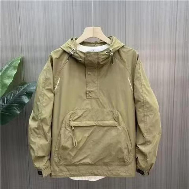 

Мужская модная рабочая куртка с капюшоном — повседневная, свободного кроя на весну и осень 2023 г. L хаки