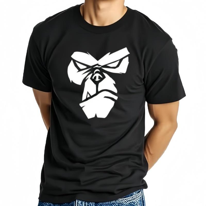 Gorilla Face Print T-shirt Summer T-shirts for Men and Women 100% of a