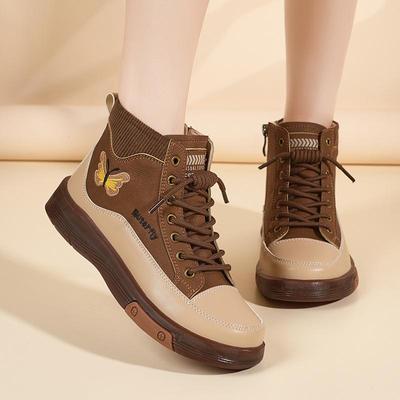 Women's Genuine Leather Plus Velvet Martin Boots - Comfortable Sole, Autumn/Winter 2025 Collection