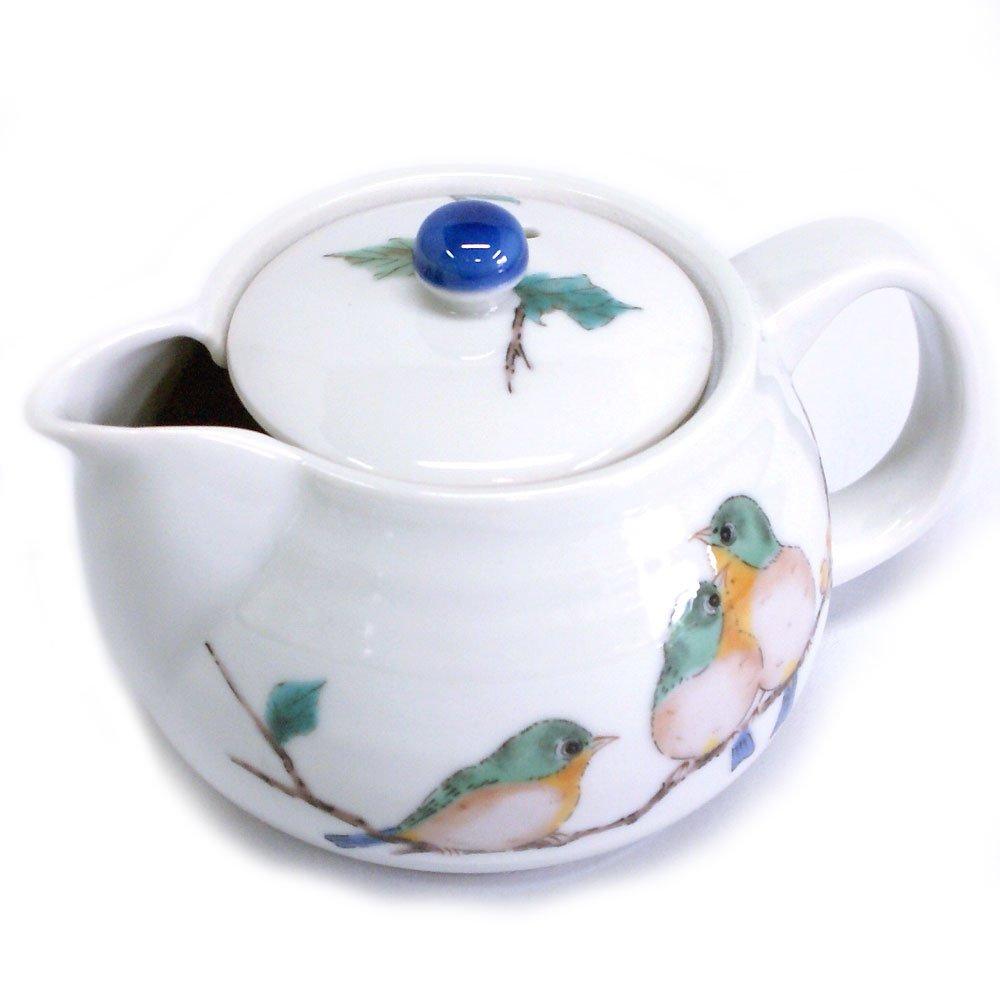 

Kutani ware pottery teapot Mejiro (with tea strainer)