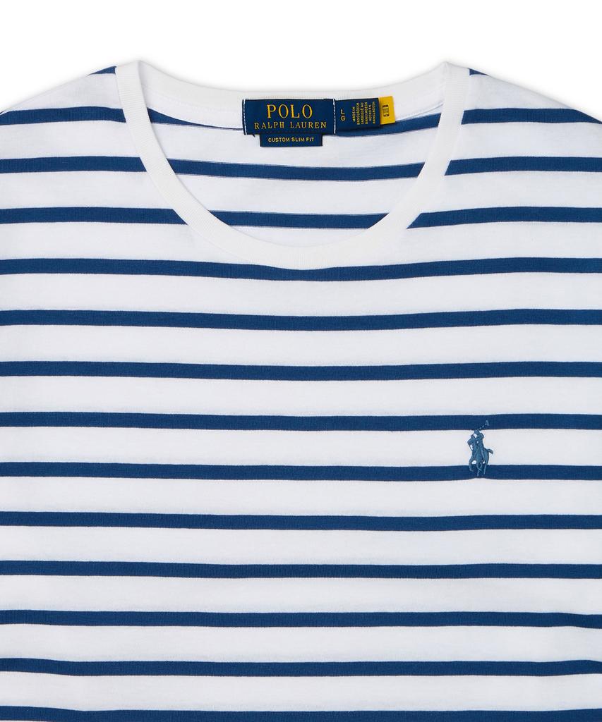 POLO RALPH LAUREN Custom Slim Fit Striped Jersey T-Shirt - Blue