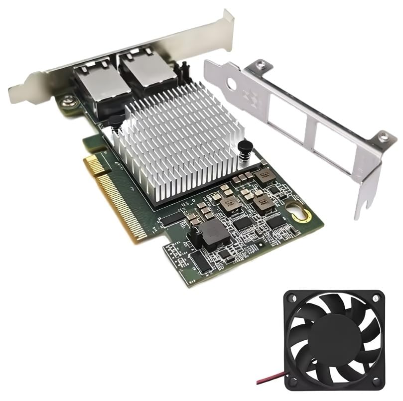 

10Gbps LAN Intel X540 Compatible with Intel 10G Dual RJ45 Port NIC Network PCI Express X8 Ethernet Adapter Supports for PC Server Fan PCI-E Card,