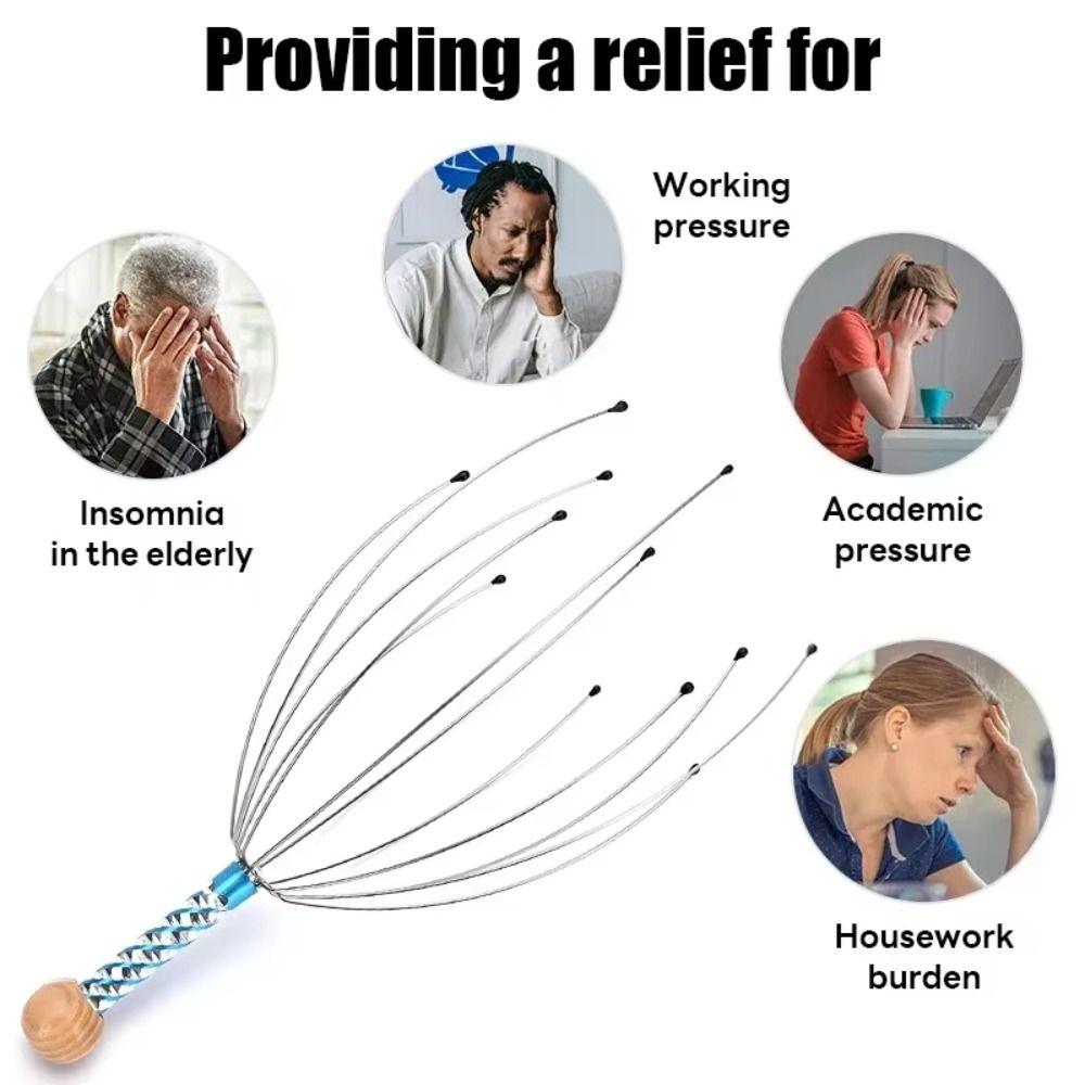 Muscle Tension Relief Scalp Massager Octopus Shaped Octopus Head Massager  Scalp Relaxation