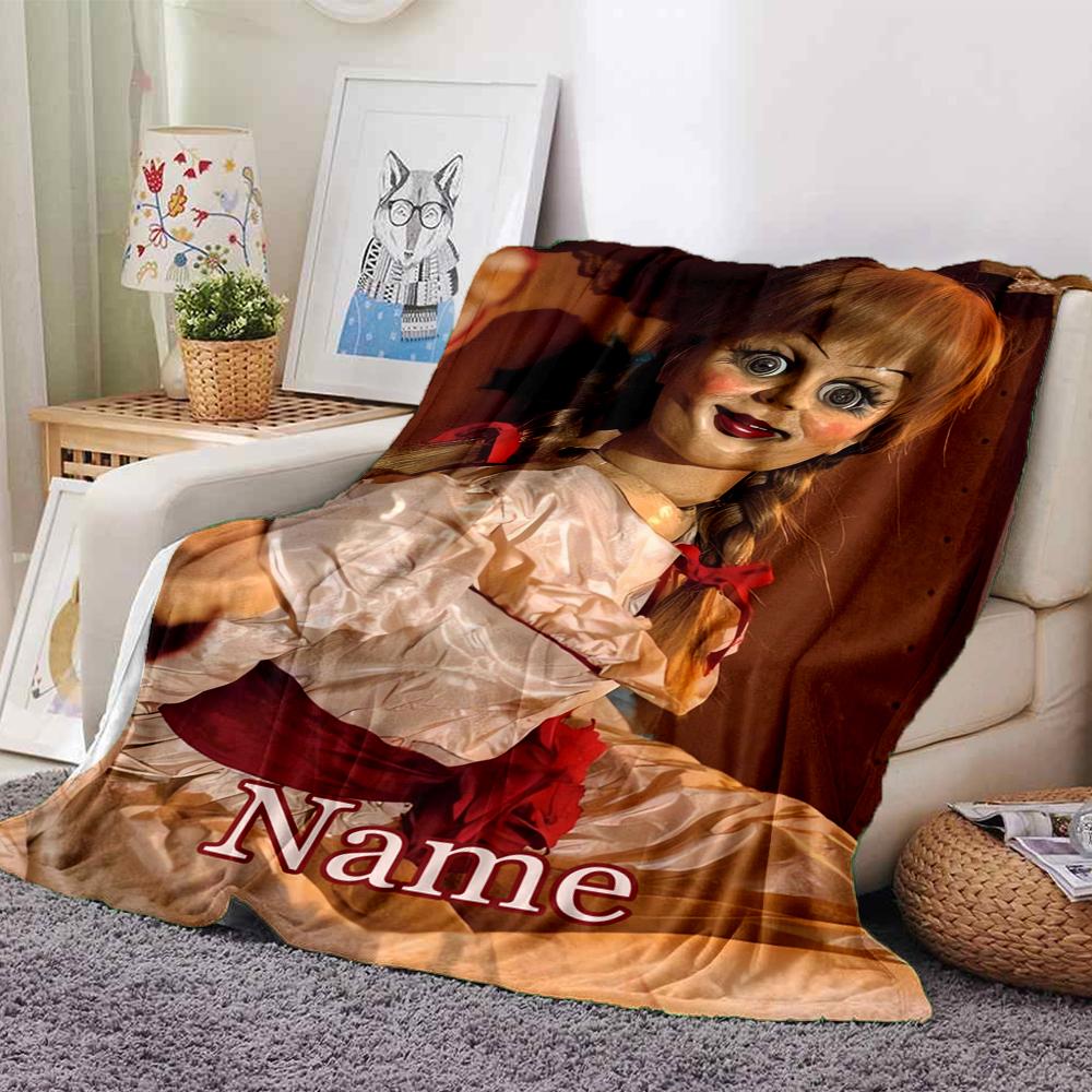 Custom Name Halloween horror Theme Printed Blanket - Perfect for Couch, Bed, Travel & Outdoor Use | Machine Washable, Cozy & Durable.
