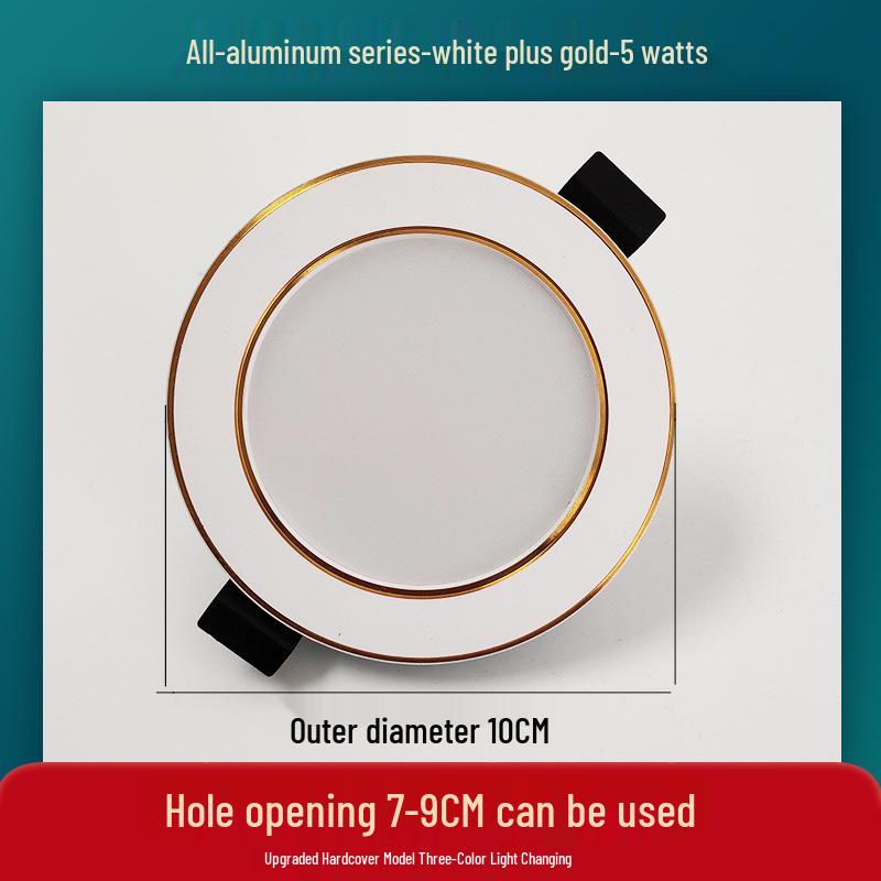 Dreifarbige dimmbare Einbauspots für Wohnzimmerdecke, 7,5 Ausschnittloch