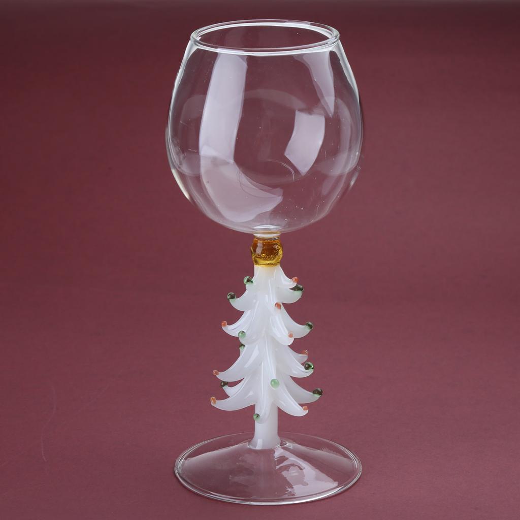 3D Drinking Glass Cup with Christmas Tree Figurine Inside Stemless Glass for Wine Water Milk Goblet Drinking Glass Cup