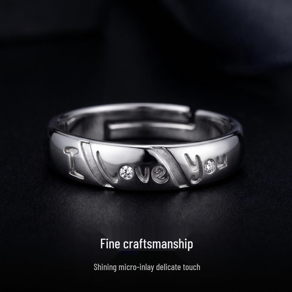 Elegant 'I Love You' Adjustable Couple Rings - Luxurious, Versatile Accessories for Girlfriends