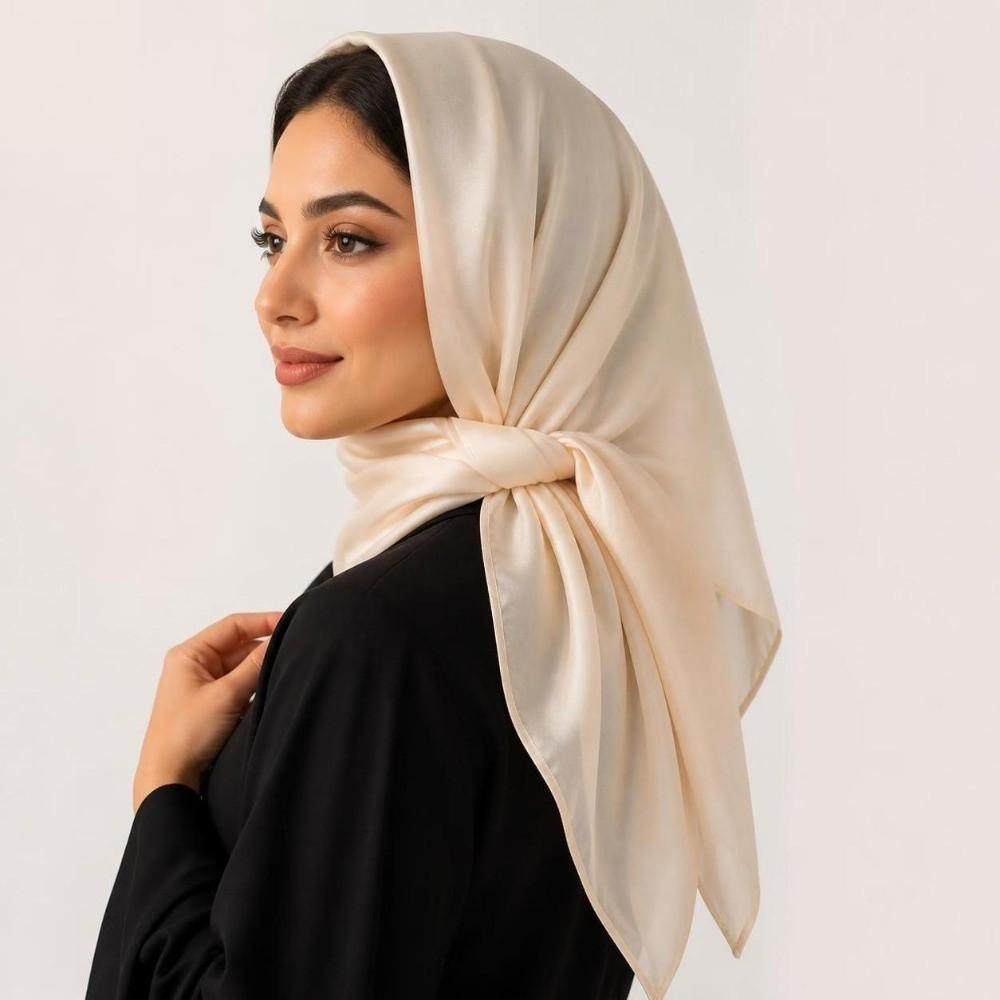 Solid Color Silk Scarves Satin Texture Shawl Wrap Headscarf Fashion Women Shawl Wrap Head Covering