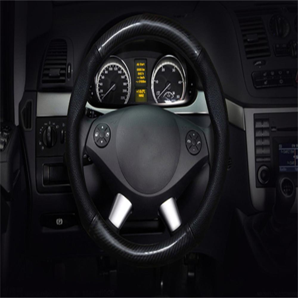 1Pcs Carbon Fiber Steering Wheel Cover Black
