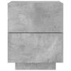 Nightstand With LED, Concrete Gray, Wood-Based Material