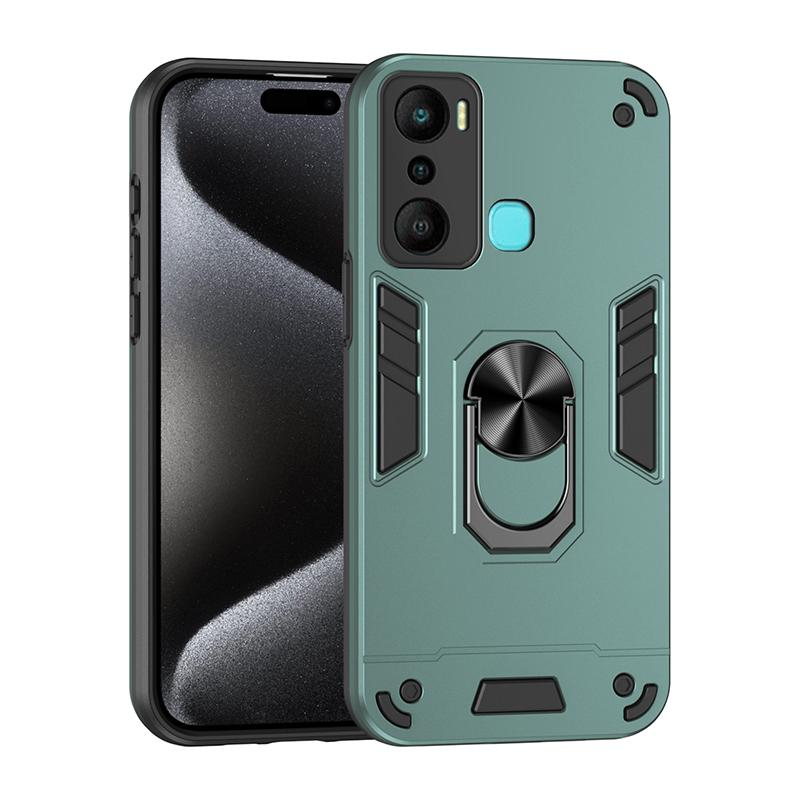 Armor Case For Infinix X6511B X6511 X665E X6831 X6882 Full Body Rugged Protective Car Magnetic Ring Stand Hard Phone Cover