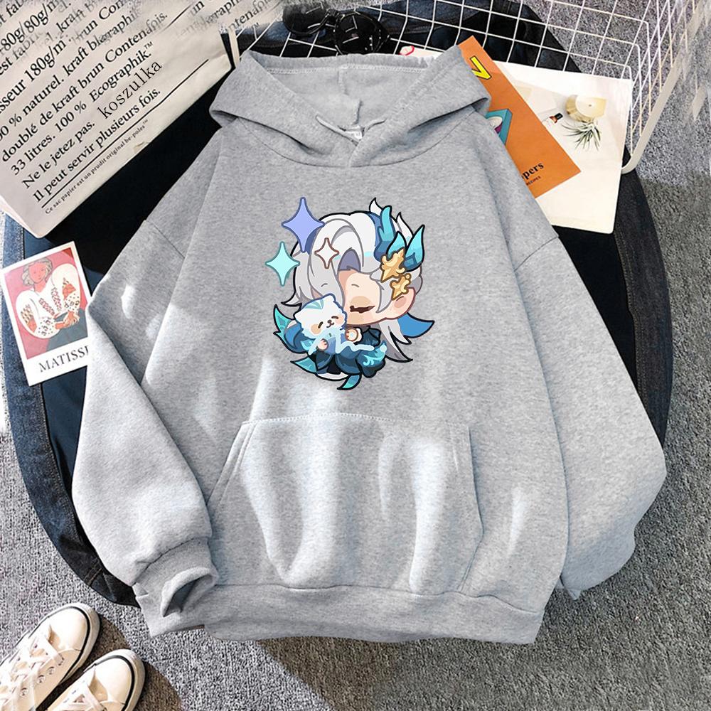 2025 Anime Genshin Impact Neuvillette Hoodie Kawaii Women_men Hoodie Funny Unisex Sweatshirt Vintage Aesthetic Harajuku clothing