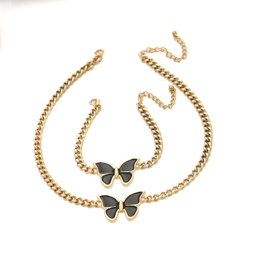 Butterfly Women's Suit Simple and Versatile High-end Necklace Bracelet Niche Design