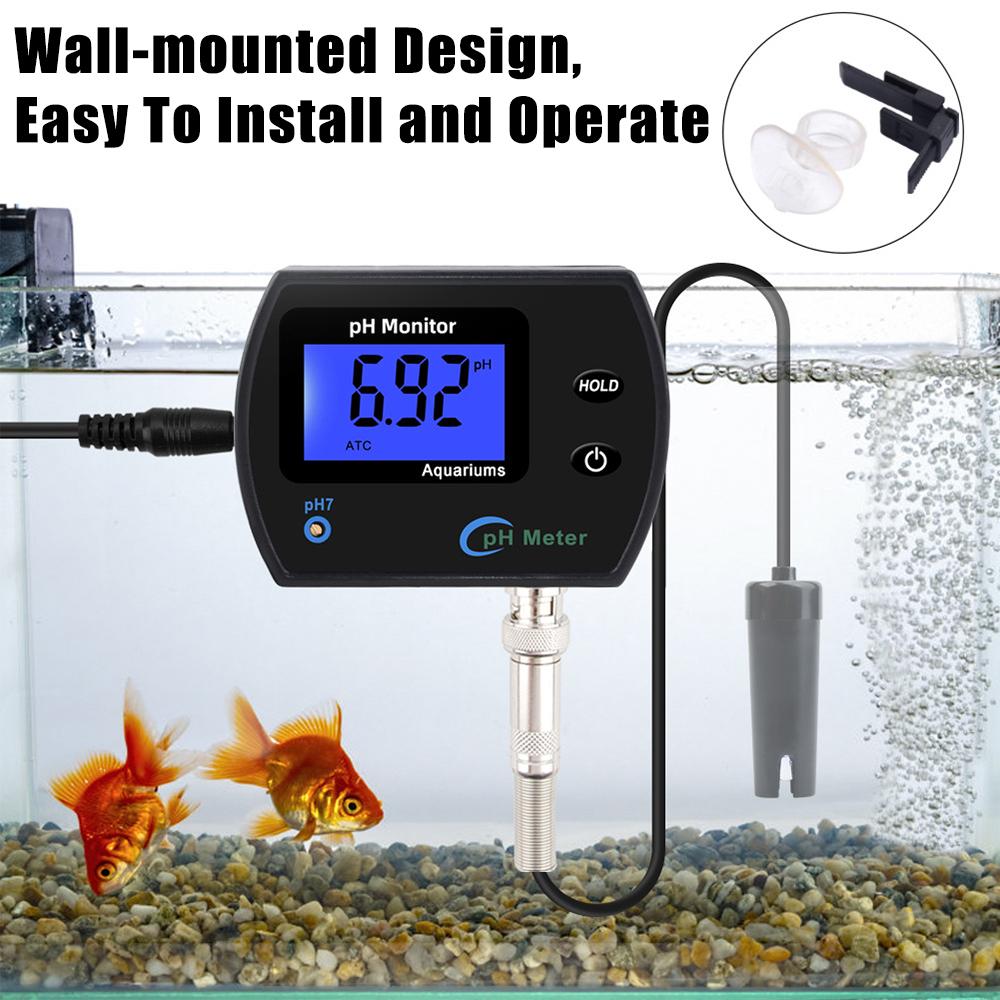 PH Meter Acidometer LCD Display Water Quality Monitor Test Gauge Multi-parameter For Aquarium Laboratory EU US Plug Tester